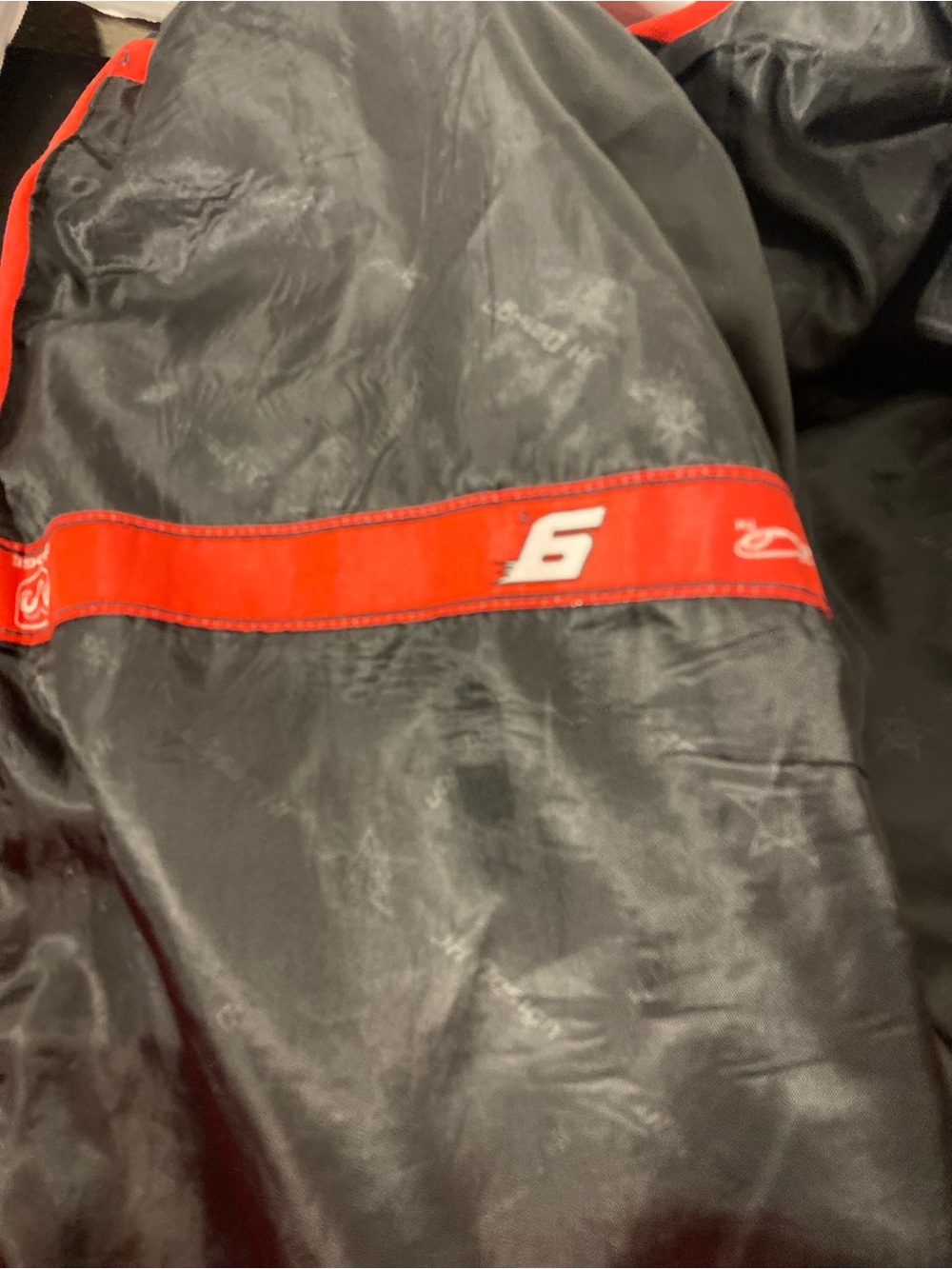 Nascar 3xl men Red and Black Racing Puffer Jacket with Sponsor Patches - Picture 3 of 9